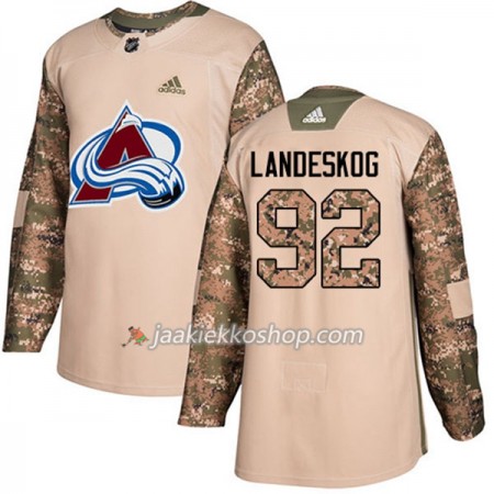 Miehille NHL Colorado Avalanche Pelipaita Gabriel Landeskog 92 Adidas 2017-2018 Camo Veterans Day Practice Authentic
